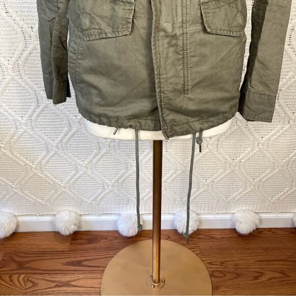 JACK & JILL Olive Green Military/Utility Cargo Long Sleeve Zip Jacket sz Small - Picture 2 of 14